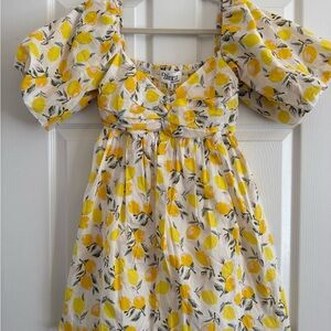 Chic Women's Lemon Print Dress